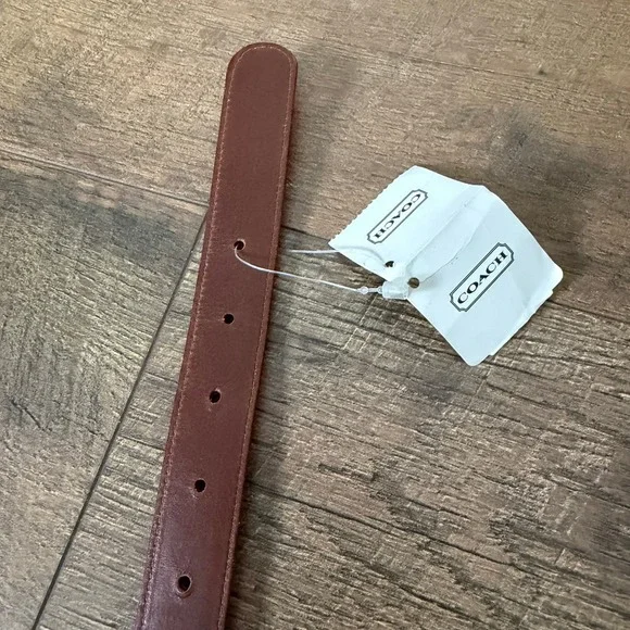 Coach Vintage Red Leather Belt Gold Brass Buckle Large NWT - Picture 9 of 10